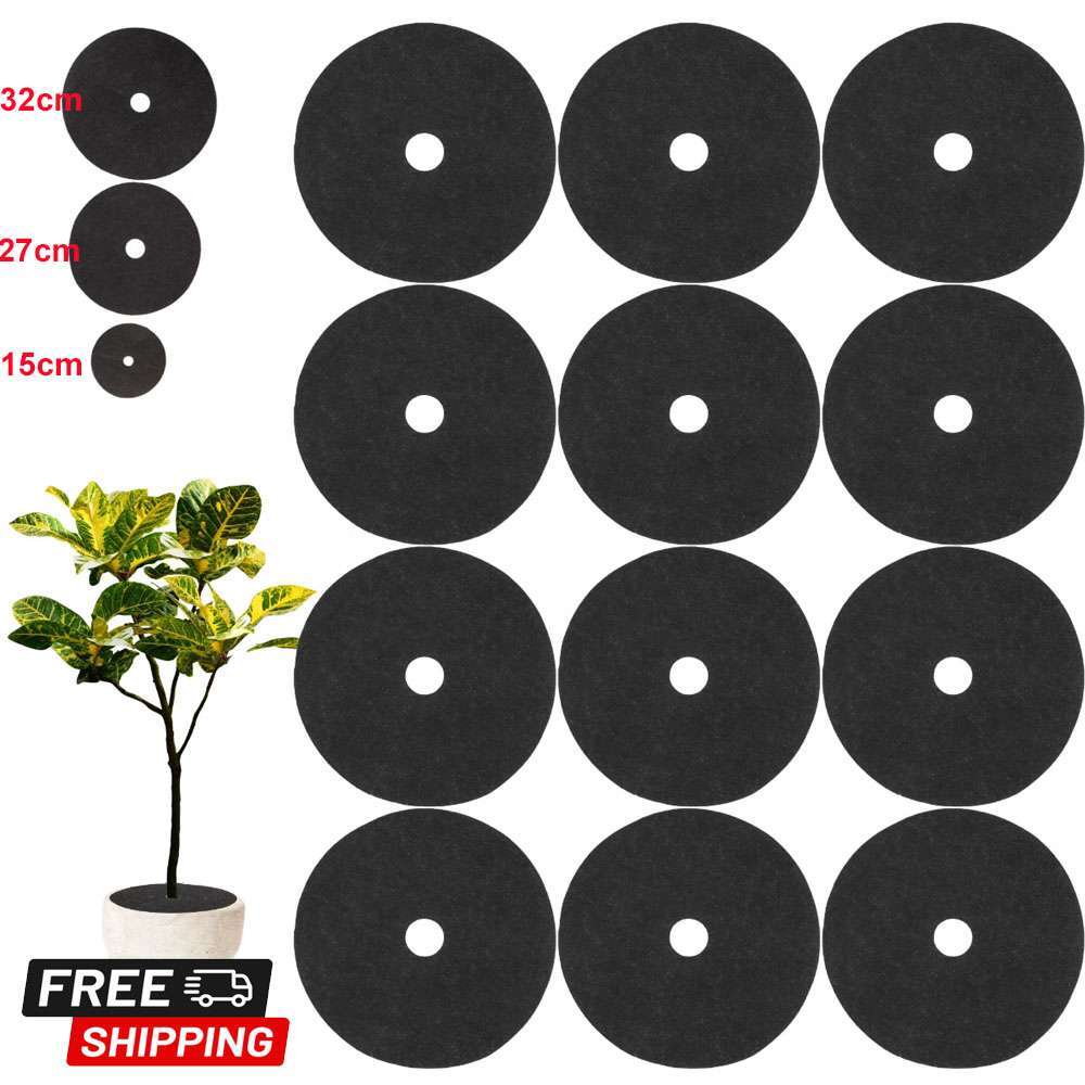12Pack/15-32cm Mulch Ring Tree Protector Mats Disc Shrub Tree Guard Weeding Pads