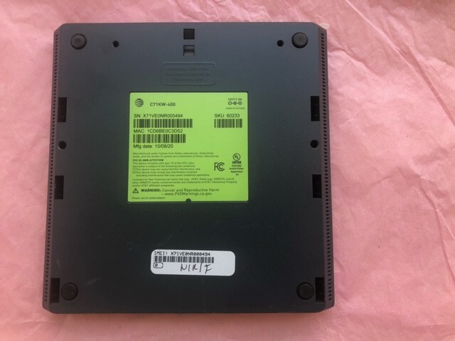 AT&T wireless DirecT TV 4K Streaming Android player Box-C71KW-400 (device only