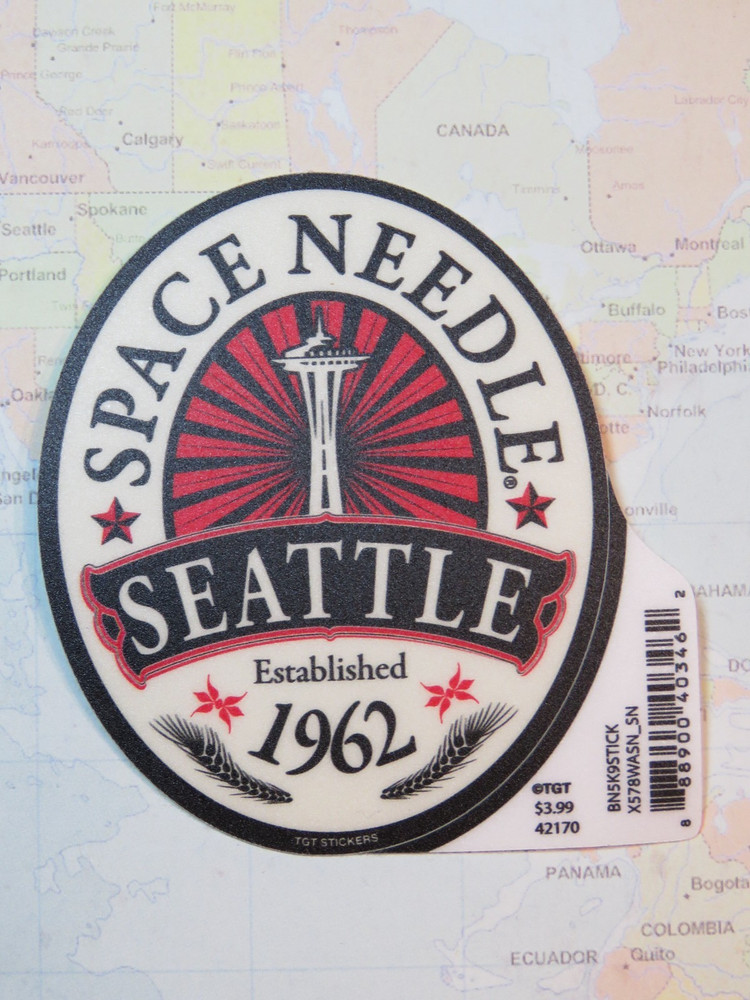 3.5" Travel STICKER: SPACE NEEDLE Since 1962 - SEATTLE, WASHINGTON