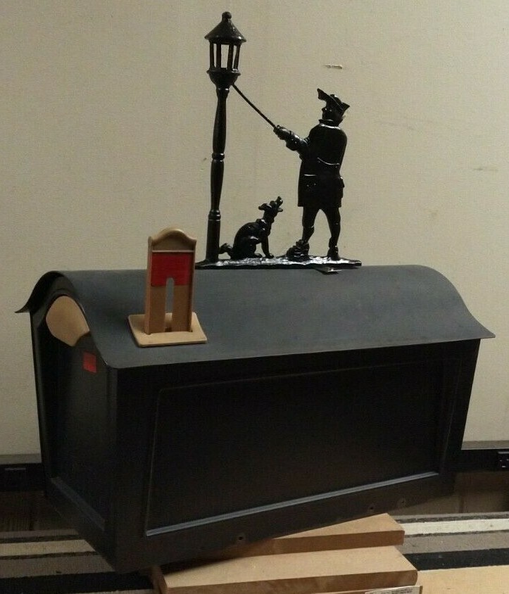 LAMPLIGHTER / DOG  Mailbox topper / ornament,.Solid STURDY CAST aluminum