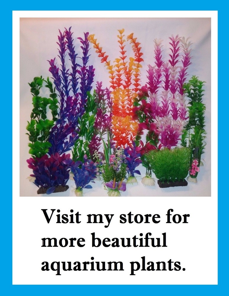 (4 Pack) 15" Artificial Aquarium Plant Plastic Decoration -Individually Packaged