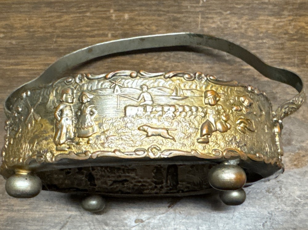 Silver Plate Footed Antique Repousse Handled Basket