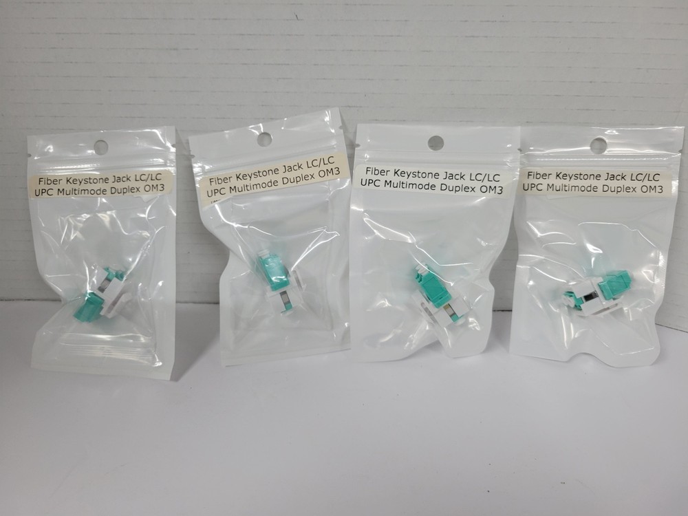 4x  LC/LC UPC Multimode Duplex OM3 Keystone Jack