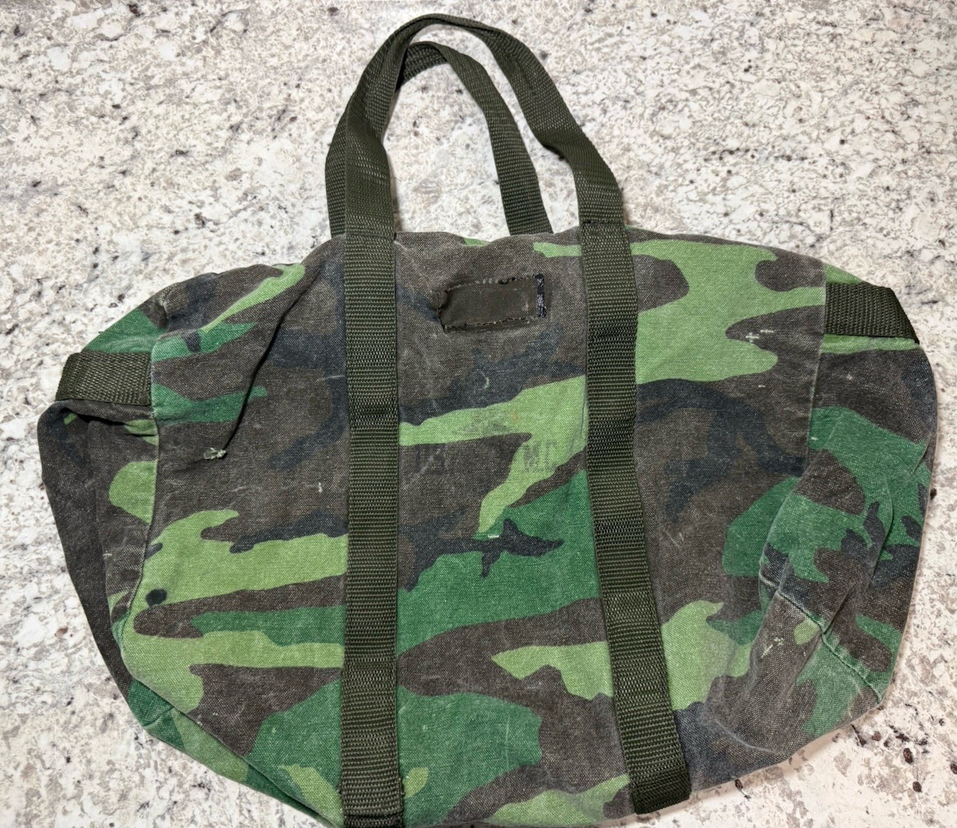 VTG Military Duffel Bag Woodland Camo Gym Travel Bag USMC 80s Canvas Bag 1990s