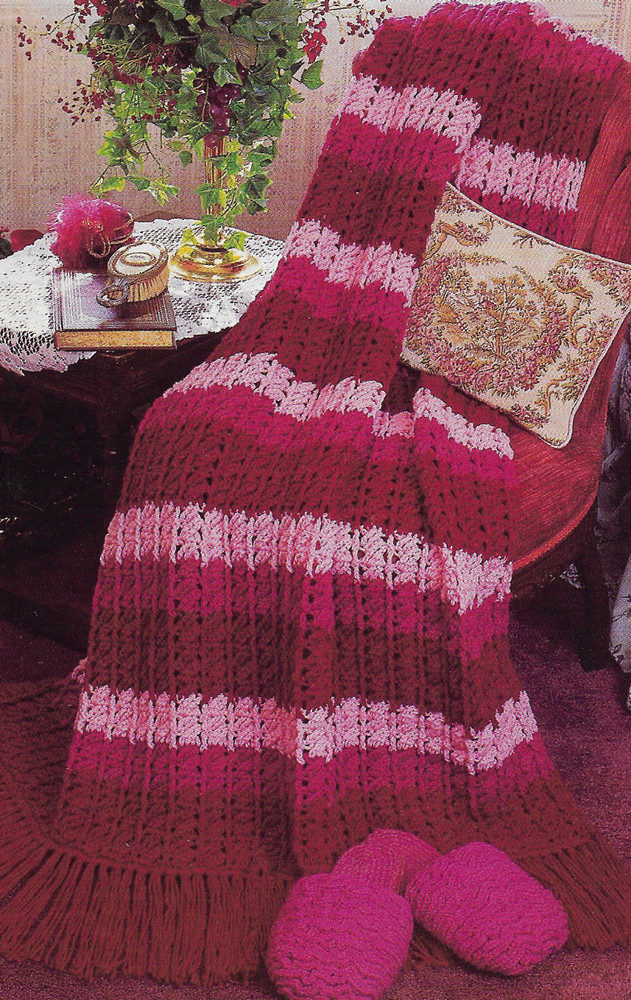 Textured Stripes Afghan crochet pattern instructions