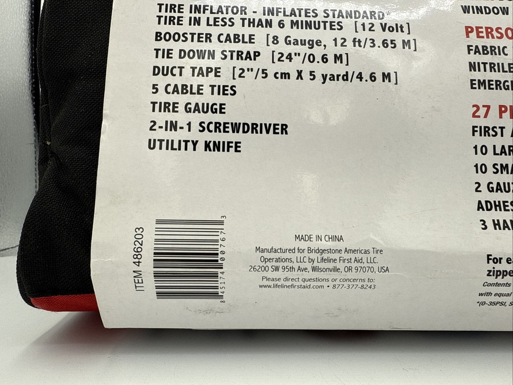 Bridgestone Auto Emergency Kit – Excellent Condition