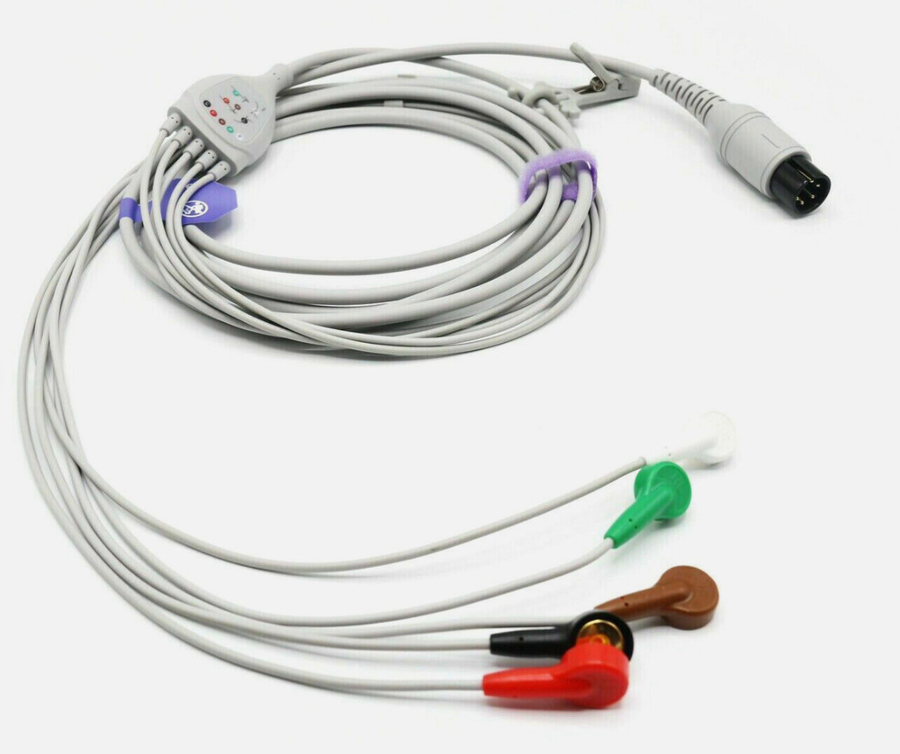 Mindray Datascope ECG Cable 6 Pin 5 Lead Snap AHA Compatible- Same Day Shipping
