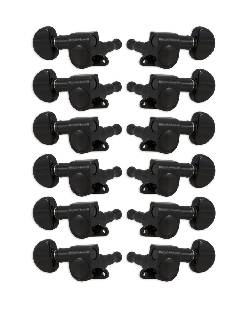 Grover 205BC12 Mini Rotomatic 12-String, Tuning Machine, Black Chrome