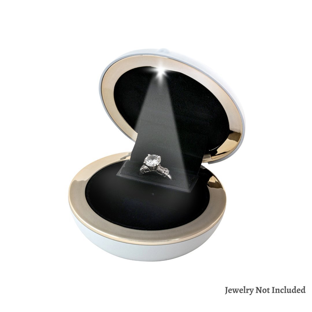 Novel Box Slim LED Lighted Wedding Engagement Jewelry Ring Presentation Box