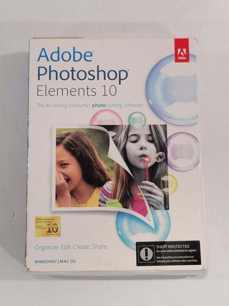 Adobe Photoshop Elements 10 Big Box Complete with Serial Number