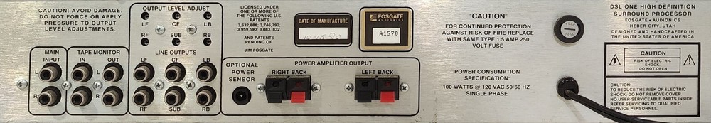 Fosgate Audionics Digital Servo Logic Surround Processor PRO + DSL ONE No Remote