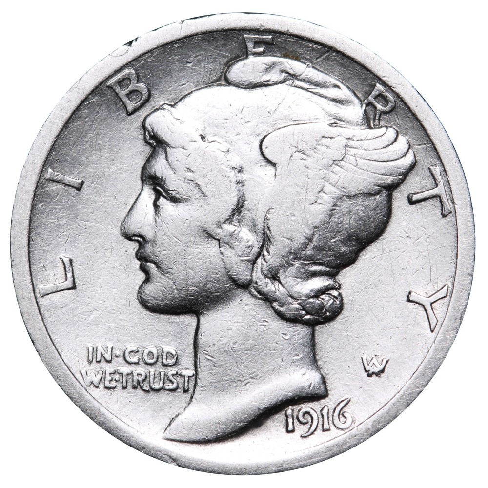 1916 Mercury Dime Better Grade Nice SILVER Coin!