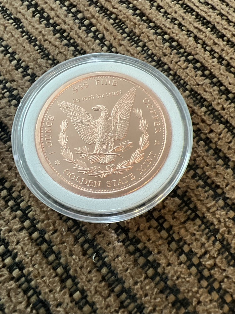 1 Oz. Solid .999 Fine Copper Round - Morgan Dollar Design - Golden State Mint