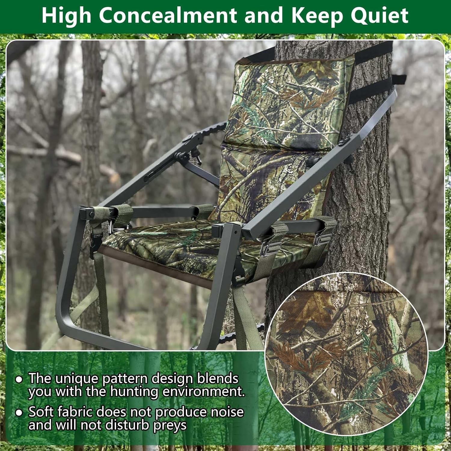 Tree Stand Seat Replacement, Adjustable Treestand Seats for Hunting, Comfortable
