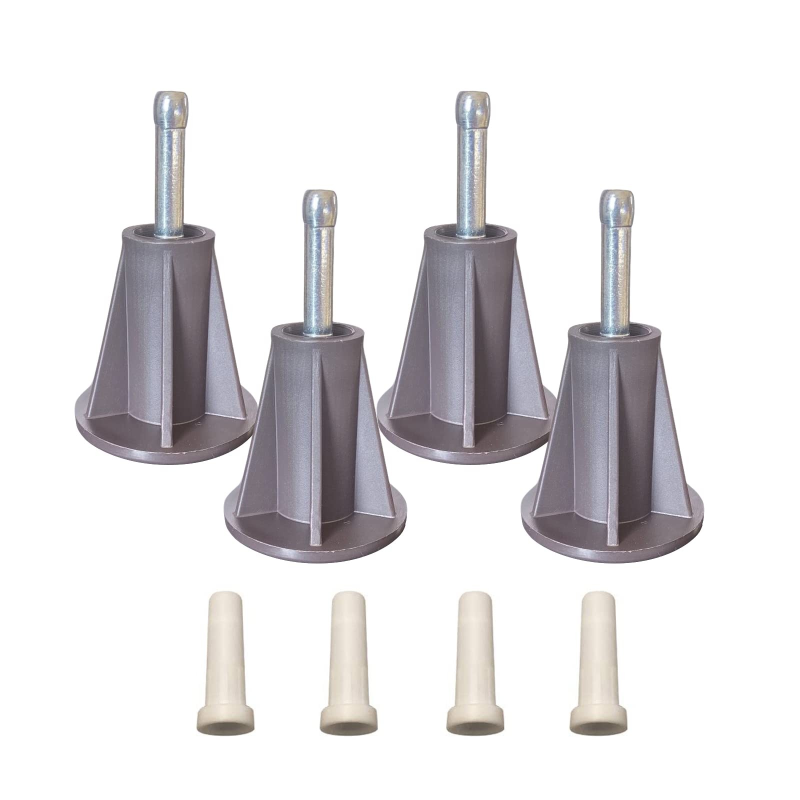Home's Place Steel Stem Bed Frame Feet to Replace Wheels. Prevent Dark Brown
