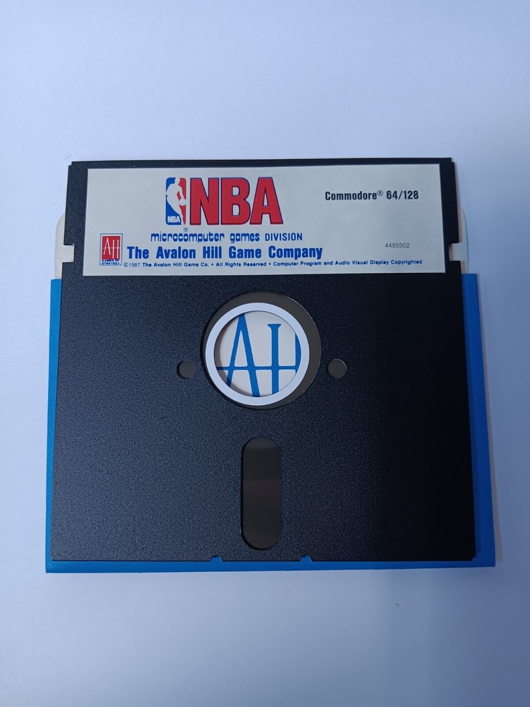 Commodore 64/128 NBA Basketball Avalon Hill Computer Game Software Tested/Works
