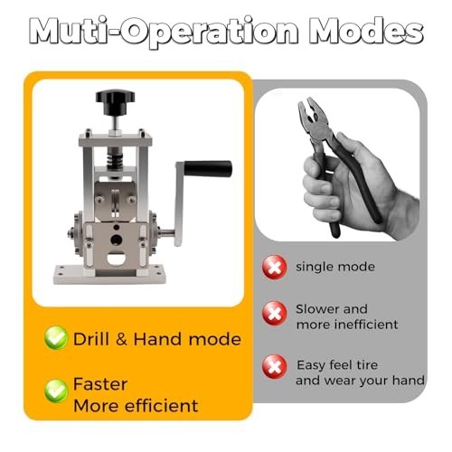 Wire Stripper Machine - Drill-Powered Copper Wire Peeler for 0.06"-1" Cable Recy