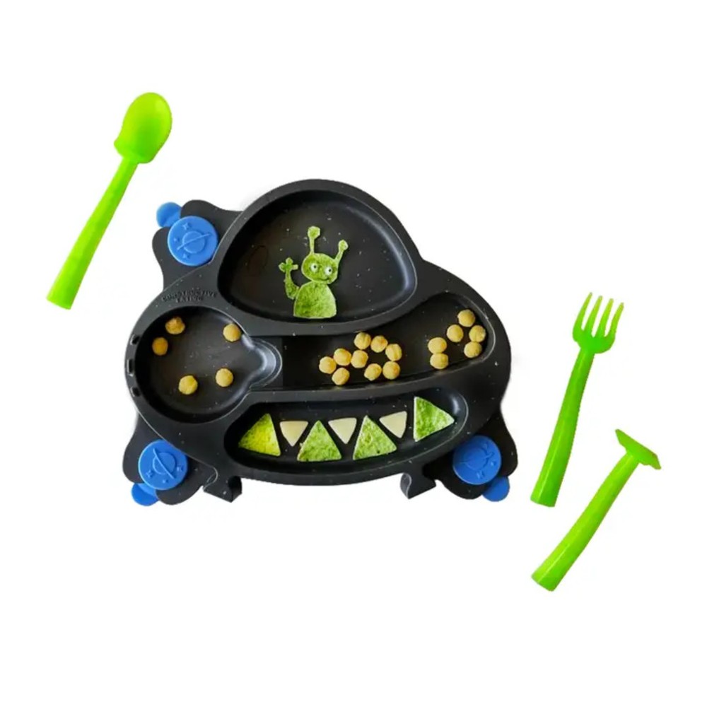 Constructive Eating UFO Suction Plate w/ Training Utensils