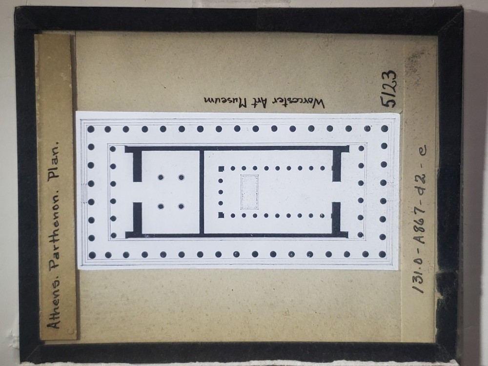 Plan, Parthenon, Athens, Greece, Magic Lantern Glass Slide