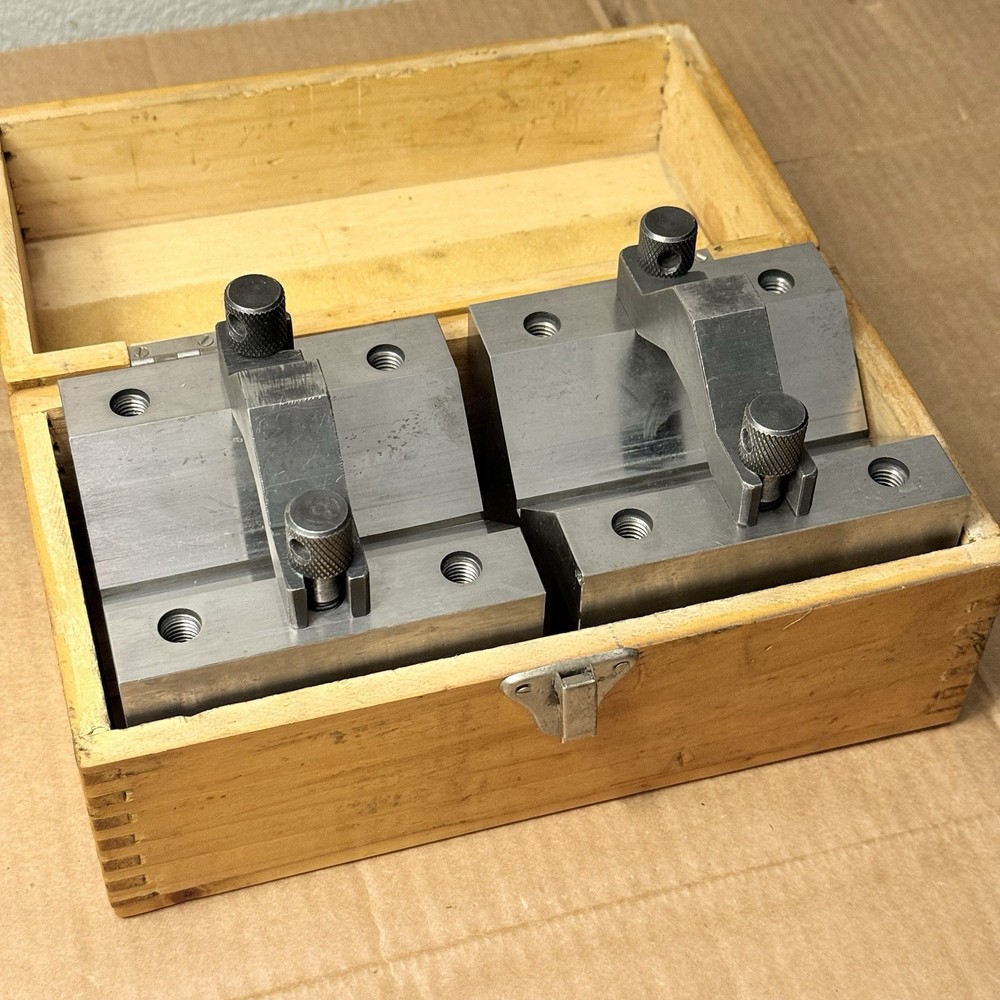 Large Precision V Block Set With Clamps Workholding 4”x4”x3”