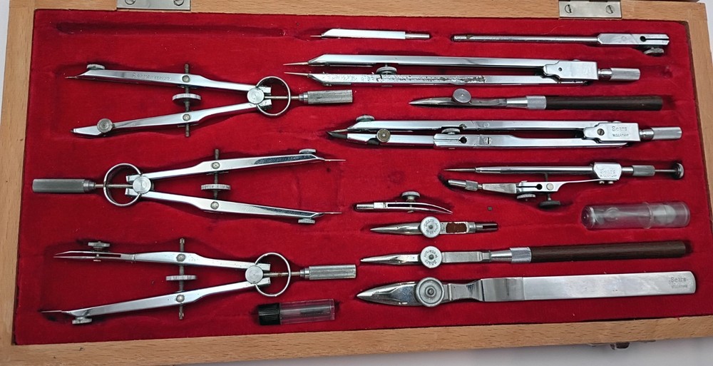 Sears Roebuck Drafting Set Tower. Good Condition, Made In Germany.