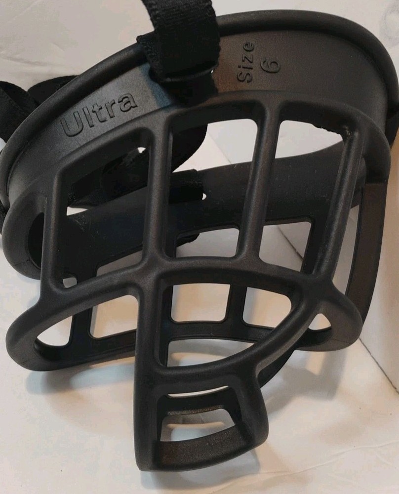 Baskerville Ultra Dog Muzzle Size 6 Black Adjustable Humane Basket Muzzle
