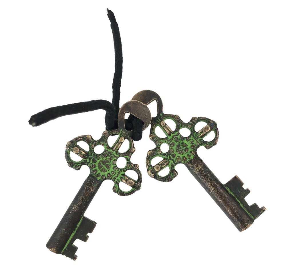 Tibetan Deity Tara Design Padlock Victorian Style Solid Brass Padlock w/ 2 Keys