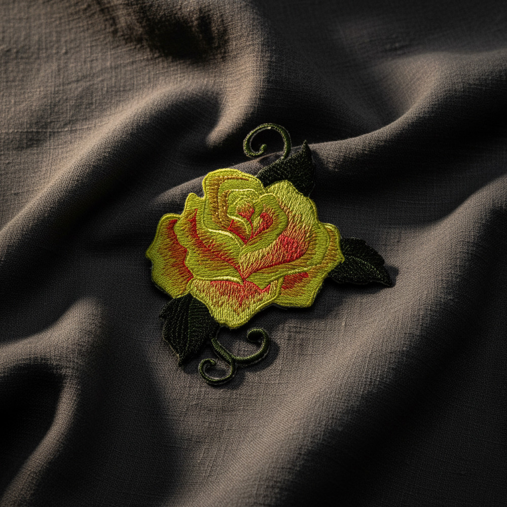Yellow Rose Embroidered Patch | Made in USA