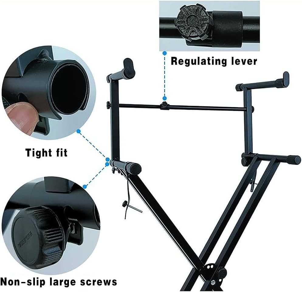 2 Tier Adjustable Keyboard Stand Extension Black