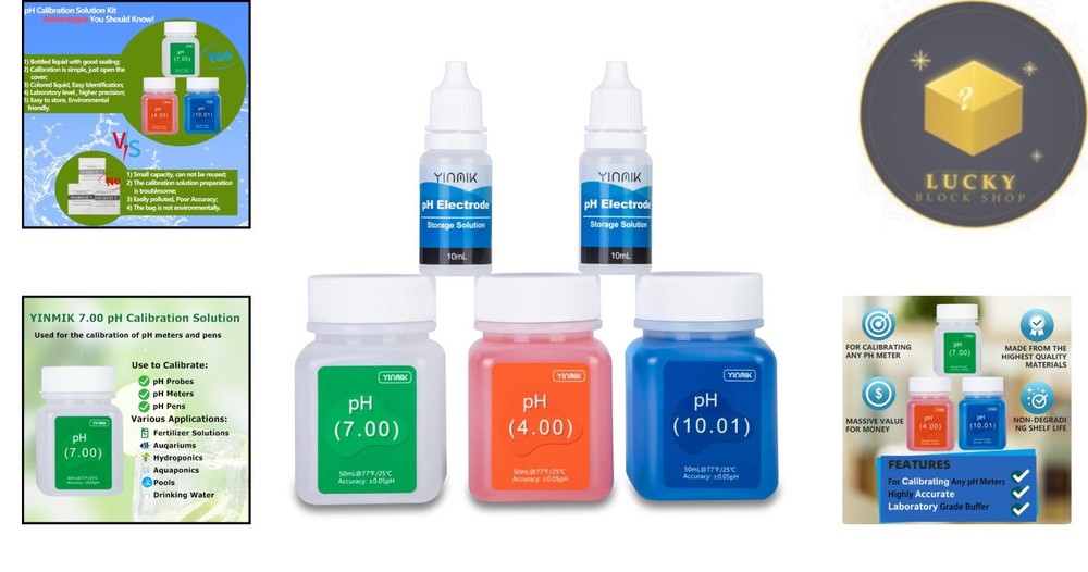 Essential pH Calibration Kit: 3 Color-Coded Buffers & Electrode Storage Kit