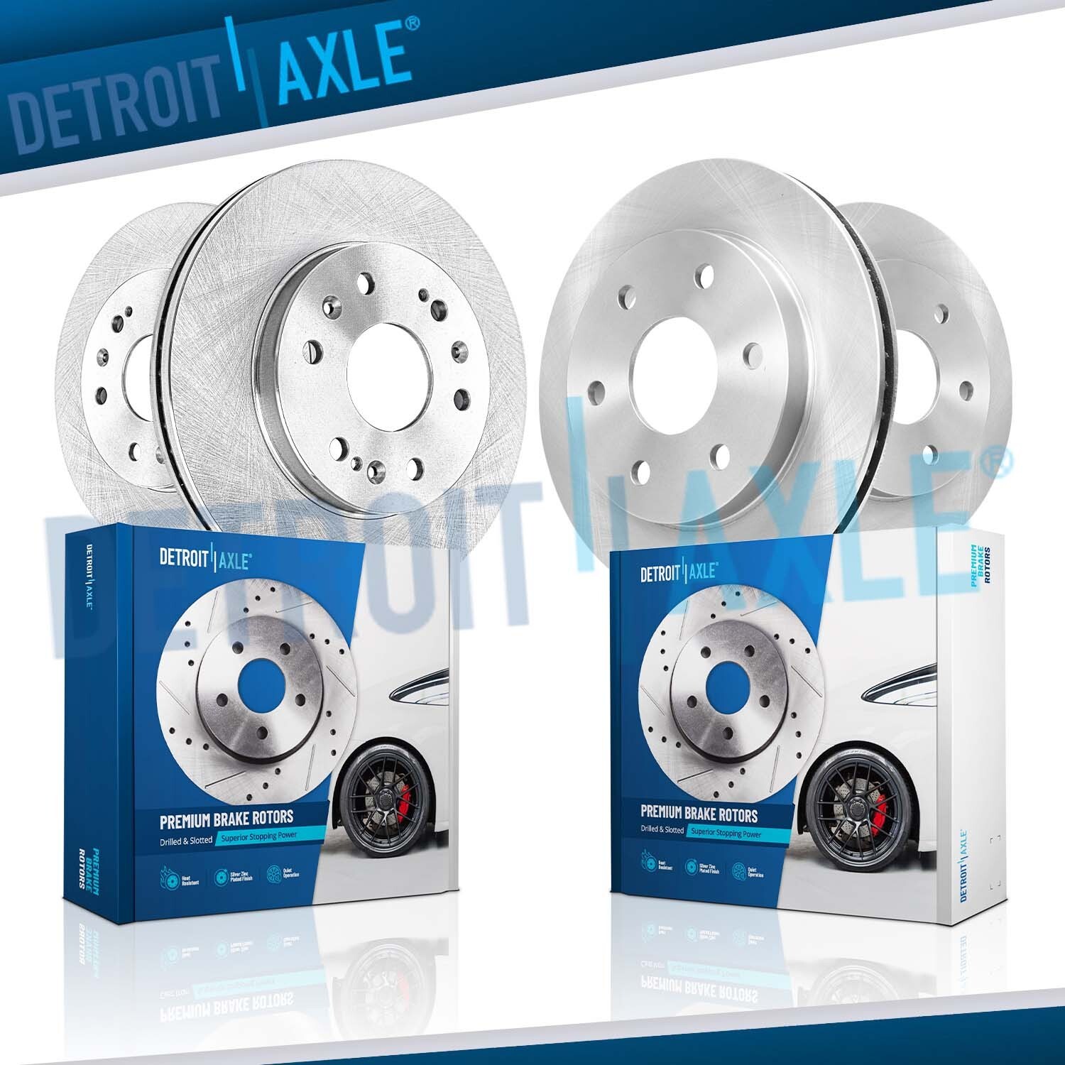 Front Rear Disc Brake Rotors for Escalade Silverado Sierra Suburban 1500 Tahoe