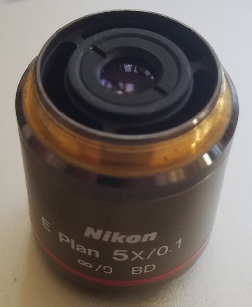 Nikon Microscope Objective E Plan 5x 0.1 BD Infinity Corrected 27mm
