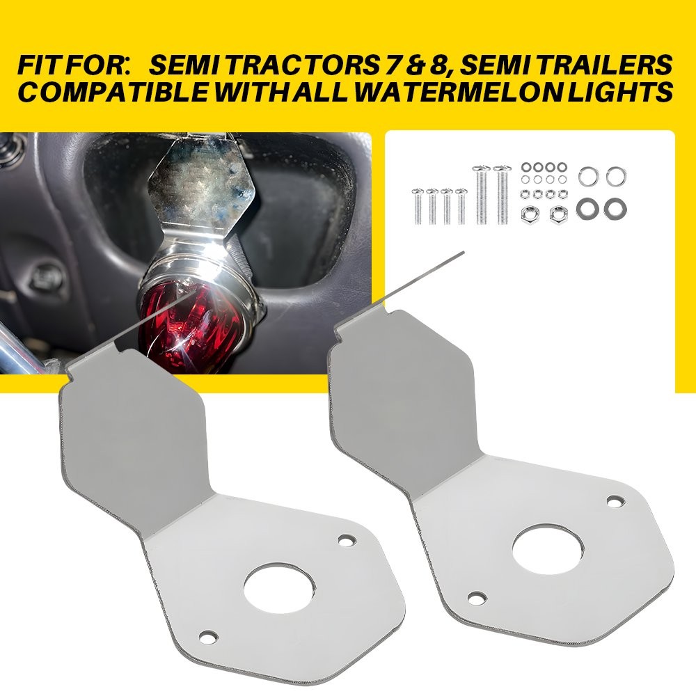 2 Watermelon Mirror Turn Signal Angled Bracket Stainless - Light Not Include US