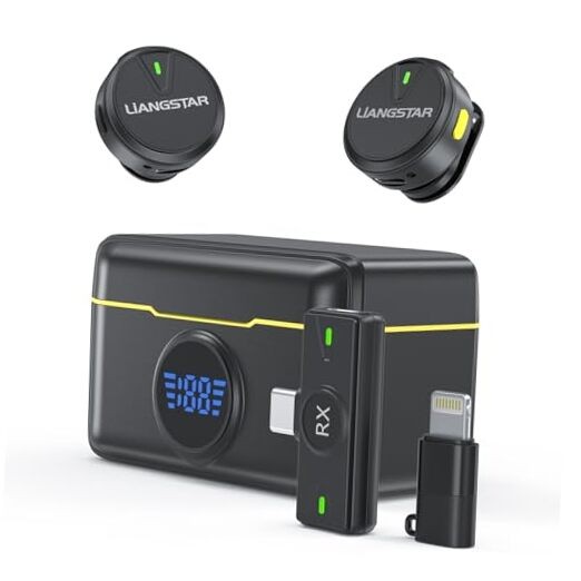 Wireless Lavalier Microphone for iPhone/Android, Mini Microphone with