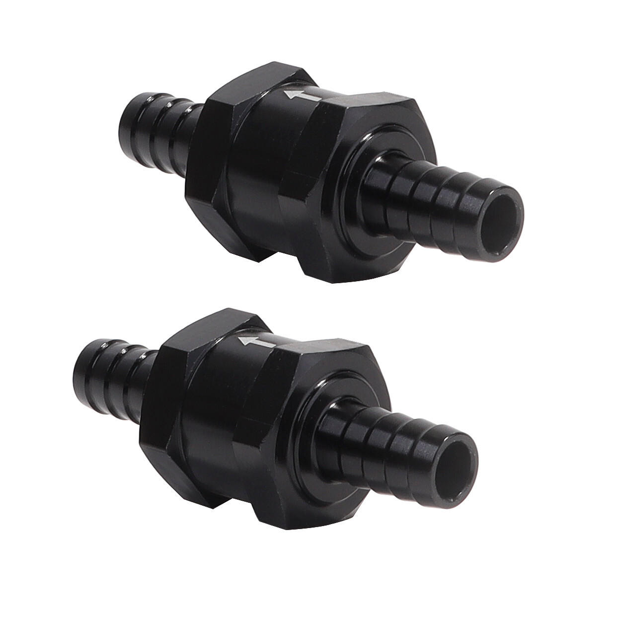 3/8" Fuel Check Valve One Way Inline Non Return Diesel Gasoline Black 10mm 2Pcs