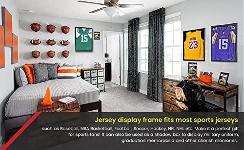 Jersey Display Frame Case Large Frames Shadow Box Lockable with UV Black