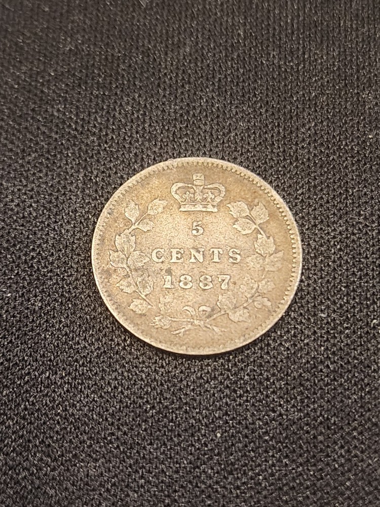 1887 Canada 5 Cents Silver Coin