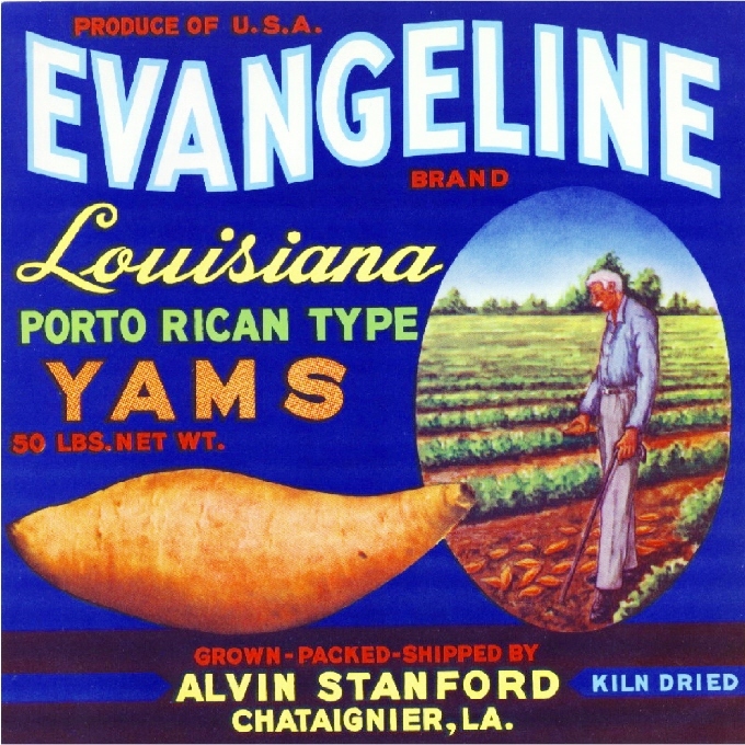 Chataignier Louisiana Evangeline Yams Sweet Potato Yam Crate Label Art Print