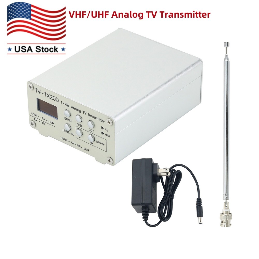 TV-TX200 VHF/UHF Analog TV Transmitter Support HD/AV Input + Antenna *USA
