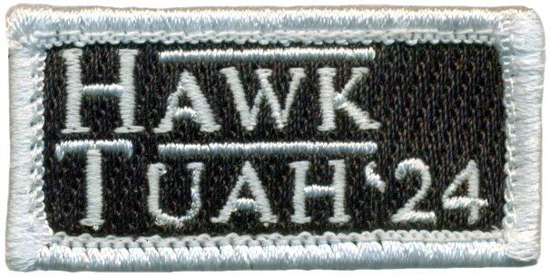 USAF HAWK TUAH 2024 POCKET TAB PATCH - BLACK/WHITE