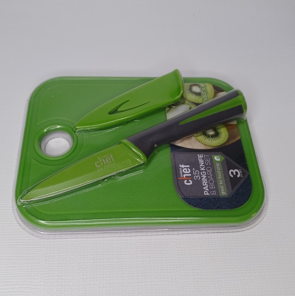 Modern Chef 3.5" Paring Knife & Board 3 Piece Set