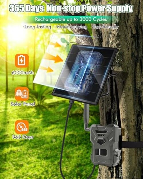 Solar Panel for Trail Camera - 6000mAh Battery, 1 Pc trail camera solar panel