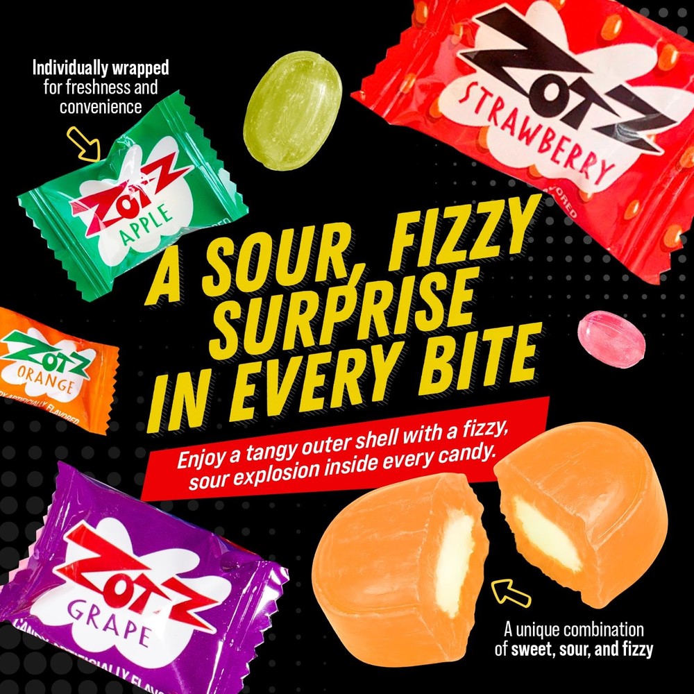 Zotz Fizzy Candy Assorted Flavors 200 Count