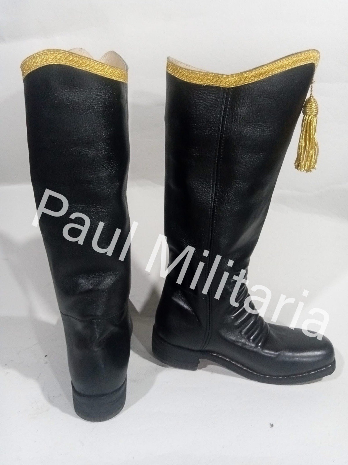 French Hussars officer Boots with gold braid Leather sole
