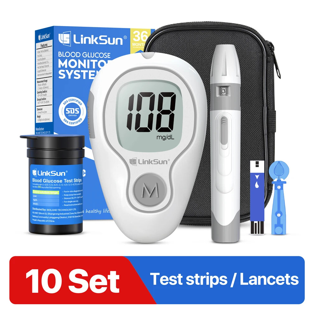 G-425-3 Blood Glucose Meter Glucometer Complete Kit Diabetes Accessories Test