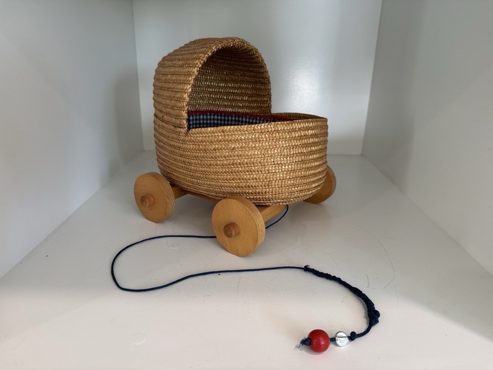 Small Woven Pram Pull Toy Basket