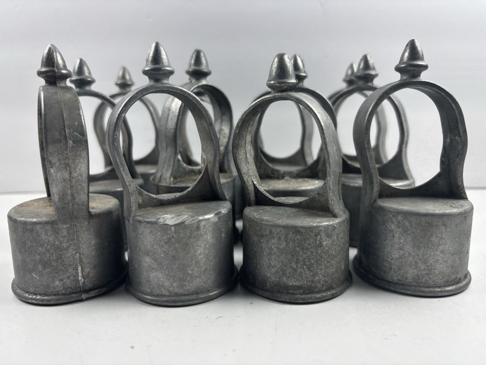 Vintage Chain Link TOP RAIL LOOP End Cap Eye Fence Gate Cast Aluminum Lot of 12