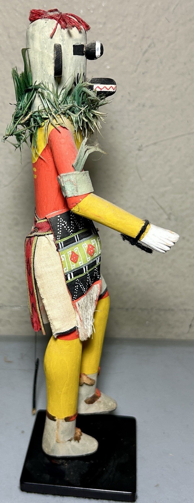 Antique Authentic Hopi Kachina Doll Black Ogre Old Style Dance Ceremony Sash 9”