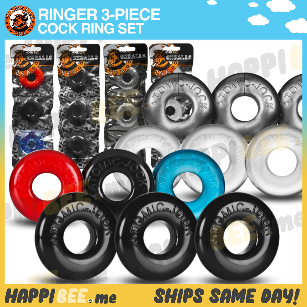 Oxballs Ringer Cock Ring🍯Male ATOMIC JOCK Stay Hard Penis 3-Pack BallRing