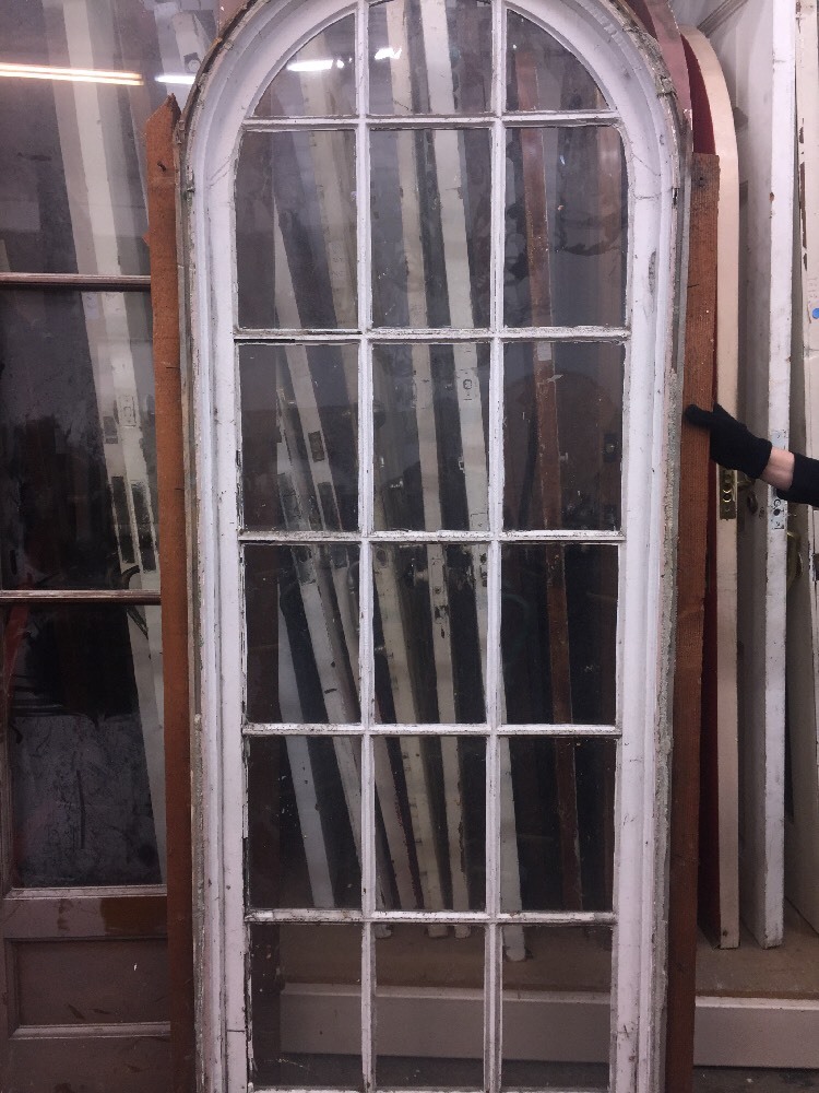 Old Spanish Revival Arched Window In Frame 30"x80"